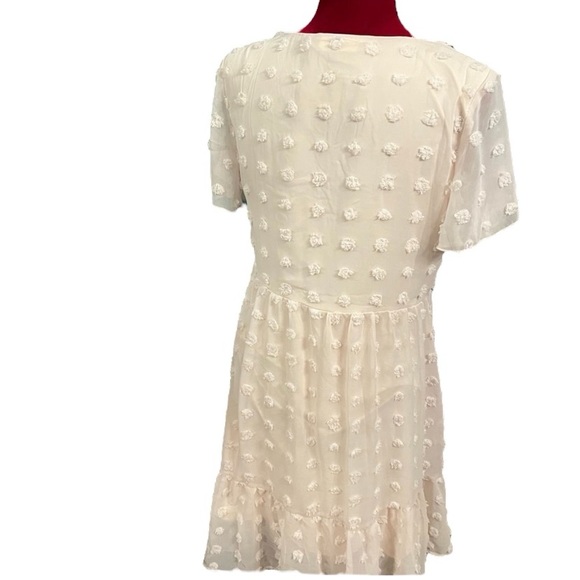 Women’s Baby Doll Dot Dress_Beige /Cream_Small_ Spring Short Sleeve_New_Size 6 - Picture 6 of 8